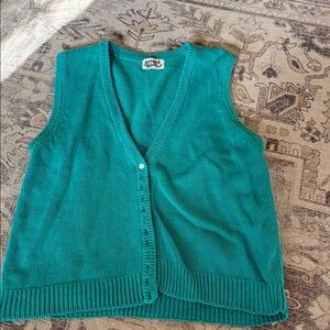 Green Button-Up Knit Vest